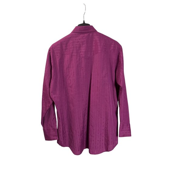 Vintage Mens Northern Plains Purple Western Pearl Snap Shirt 17-17.5 35/36 - Picture 2 of 4